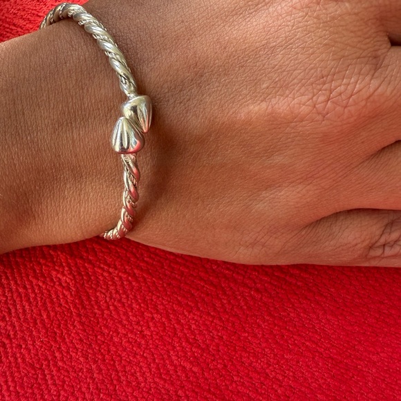 Handmade Sterling Silver Twisted Cable Bangle Bracelet - Picture 3 of 9
